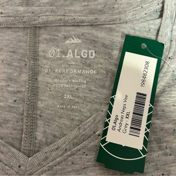 01.ALGO XXL Andreas Neps Vee Shirt Performance Grey Stitch Fix Size XXL - Picture 3 of 5